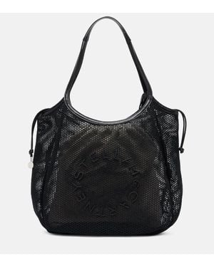 Stella McCartney Tote Bag Aus Mesh Und Canvas - Schwarz
