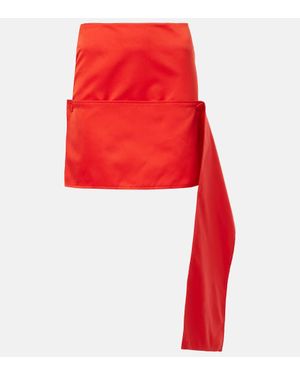 Plan C Satin Miniskirt - Red