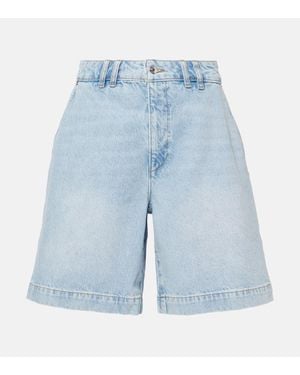 FRAME The Trouser Short Denim Bermuda Shorts - Blue