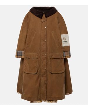 Erdem X Barbour Oversized Detachable Cotton And Linen Coat - Brown