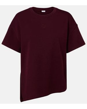 25SS new/LOEWE アナグラムアシンメトリーTシャツ T-Shirt Red Asymmetric t-shirt in cotton blend Red - LOEWE