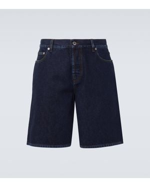 Burberry Mid-rise Denim Shorts - Blue