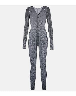 Oséree Combi-Pantalon En Resille A Ornements - Bleu