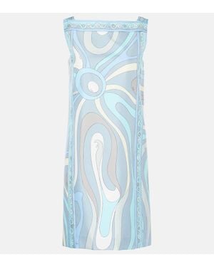 PUCCI Marmo Silk Twill Minidress - Blue