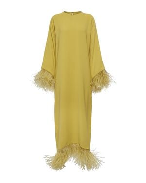 Valentino Abito in seta con piume - Giallo