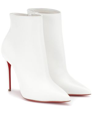 Christian Louboutin So Kate 100 Leather Ankle Boots - White