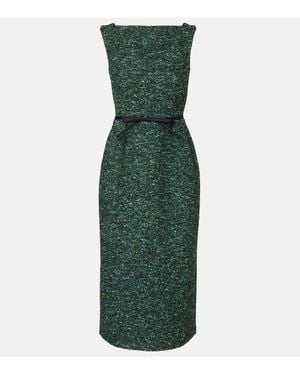 Erdem Robe Midi En Tweed - Vert