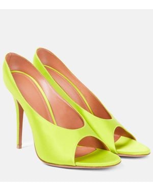 AMINA MUADDI Anok 105 Satin Mules - Yellow