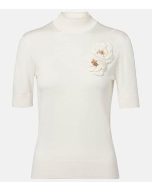 Dolce & Gabbana Verziertes Top Aus Seide - Weiß