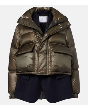 Sacai Chaqueta De Plumas Con Lana A Capas - Negro