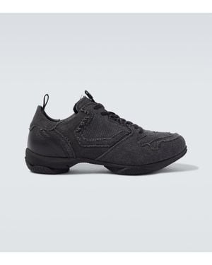 Kiko Kostadinov Ostro Distressed Canvas Trainers - Black