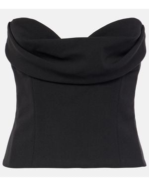 Magda Butrym Draped Wool-Blend Corset - Black