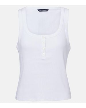 Veronica Beard Abbott Cotton-Blend Tank Top - White