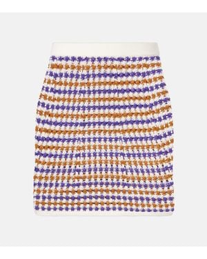 Eres Design Open-Knit Cotton-Blend Miniskirt - Red