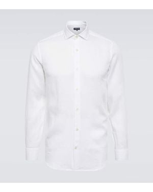Frescobol Carioca Antonio Long-Sleeved Linen Shirt - White