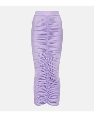 Alex Perry Vestido De Fiesta Fruncido Con Cistales - Morado