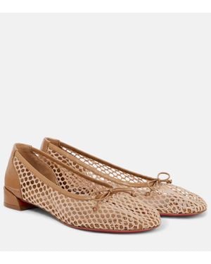 Christian Louboutin Ballerinas Sweetie Jane Aus Mesh - Braun