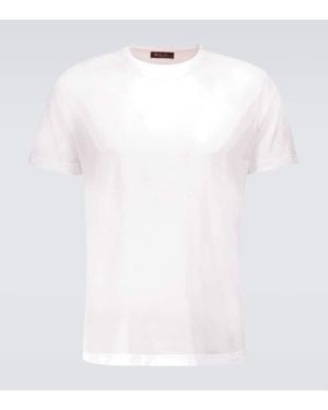 Loro Piana Silk And Cotton-Blend T-Shirt - White