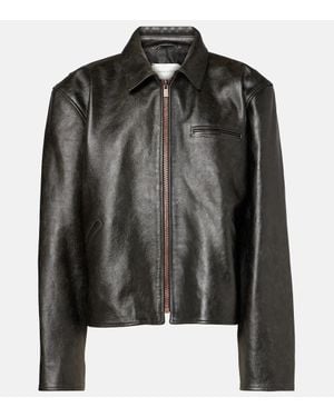 Magda Butrym Oversize-Lederjacke - Schwarz