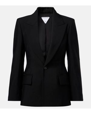 Bottega Veneta Single-Breasted Wool Blazer - Black