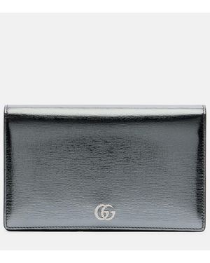 Gucci Gg Marmont Leather Wallet On Chain - Grey