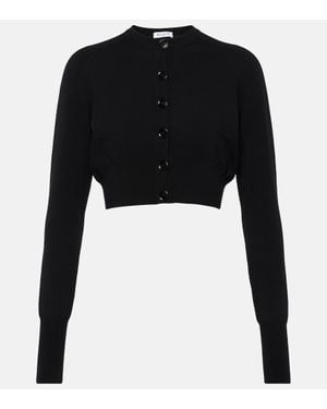 Alaïa Cropped-Cardigan Aus Einem Wollgemisch - Schwarz