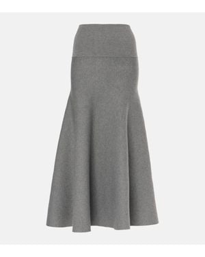 Frankie Shop Knitted Viscose Midi Skirt - Gray