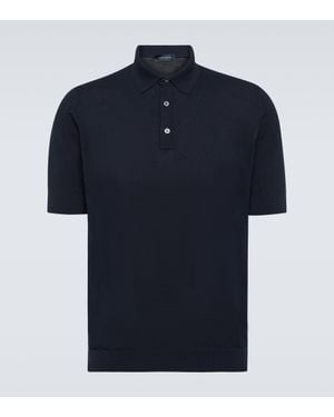 Thom Sweeney Cotton Polo Shirt - Blue