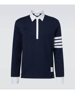 Thom Browne Rugby Shirt 4-Bar Aus Baumwoll-Jersey - Blau