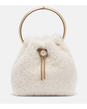 Jimmy Choo Bucket Bag Bon Bon Small Aus Shearling - Natur