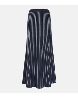 Gabriela Hearst Phelan Striped Wool And Silk Maxi Skirt - Blue