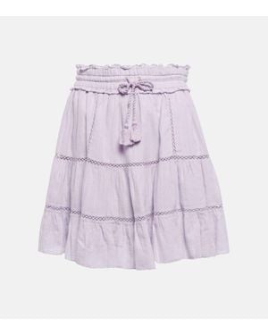 Isabel Marant Mini-Jupe Lioline En Coton Et Lin Melanges - Violet