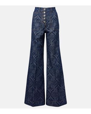 Etro High-Rise Flared Jeans Pegaso - Blau