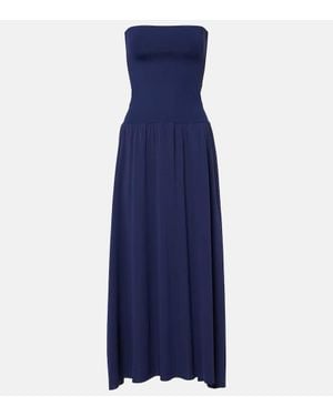 Eres Oda Jersey And Crepe Jersey Maxi Dress - Blue