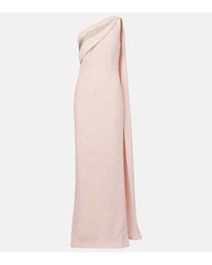 Roland Mouret Embellished One-Shoulder Cady Gown - Pink