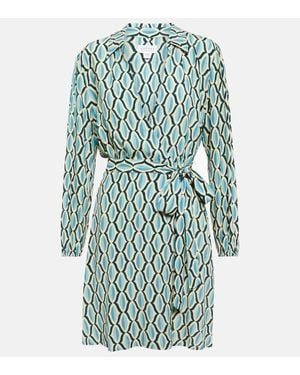 Velvet Gabriella Printed Wrap Minidress - Blue