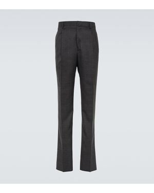 Lanvin Straight-Leg Virgin Wool Pants - Gray