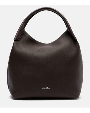 Loro Piana Bale Large Leather Bucket Bag - Black