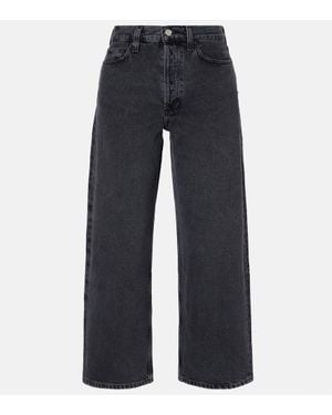 Agolde Mid-Rise Wide-Leg Cropped Jeans Arc - Blau