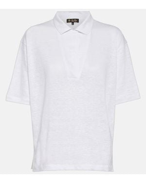 Loro Piana Polohemd Aus Leinen - Weiß