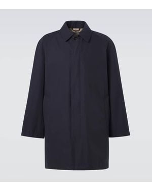dunhill Cotton Twill Car Coat - Blue