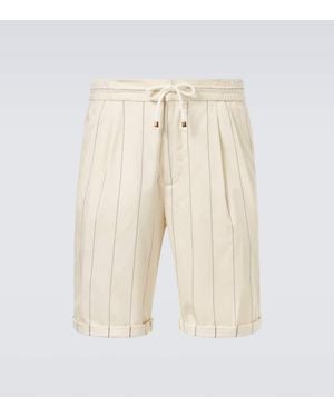 Brunello Cucinelli Bermuda-Shorts Aus Wolle Und Baumwolle - Natur
