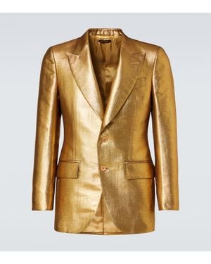 Tom Ford Blazer Dyllan De Lona Revestida Metalizada - Marrón