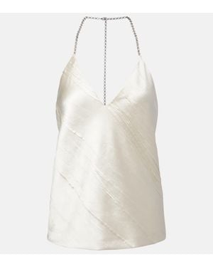 Sportmax Fatuo Chain-Detail Satin Camisole - White