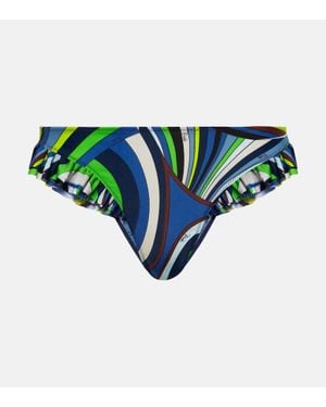 Emilio Pucci Slip Bikini Iride Con Stampa - Blu