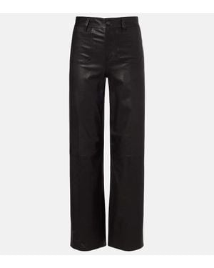 FRAME High-Rise-Hose Le Slim Palazzo Aus Leder - Schwarz