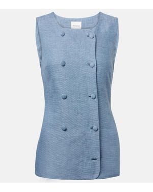 Posse Thea Linen Vest - Blue