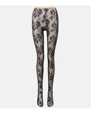Valentino Lace Tights - Black