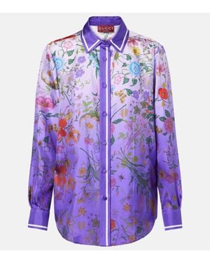 Gucci Bluse Aus Seide - Blau