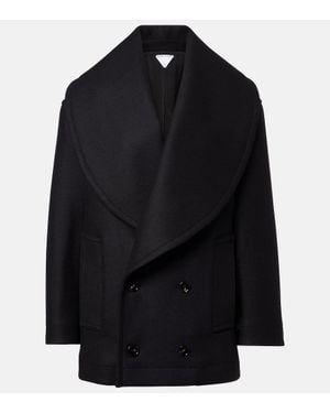 Bottega Veneta Double-Breasted Wool Coat - Black